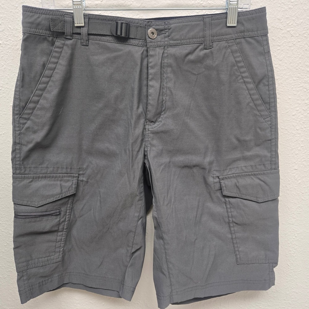 BC Clothing Expedition Mens 32 Gray Tech Cargo Hiking Shorts Belted Gorpcore